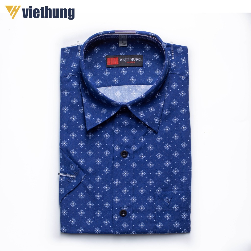 Áo Sơ Mi Ngắn Tay VIỆT HƯNG Chất Vải Kate Tổng Hợp Thấm Hút Mồ Hôi Thiết Kế Dáng Suông Cổ Điển Họa Tiết Đơn Giản | BigBuy360 - bigbuy360.vn