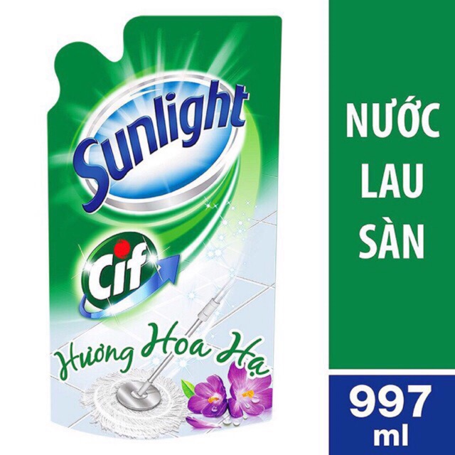 Nước lau sàn Sunlight Cif hương hoa Hạ túi 1kg