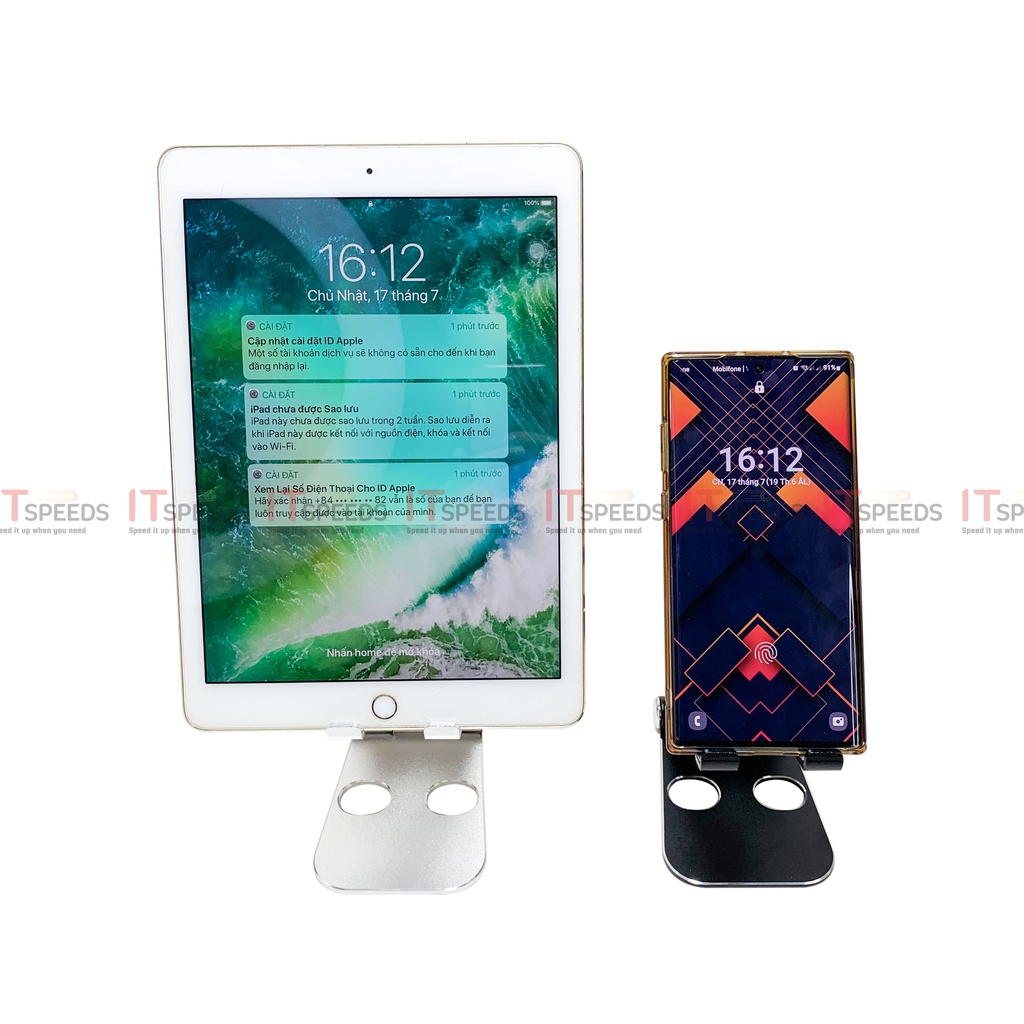 Giá Đỡ Điện Thoại, IPad, Máy Tính Bảng, Kim Loại Cứng Cáp, Chống Trầy Sướt, Gấp Gọn 90 Độ, Mặt Đáy Có Cao Su Chống Trượt
