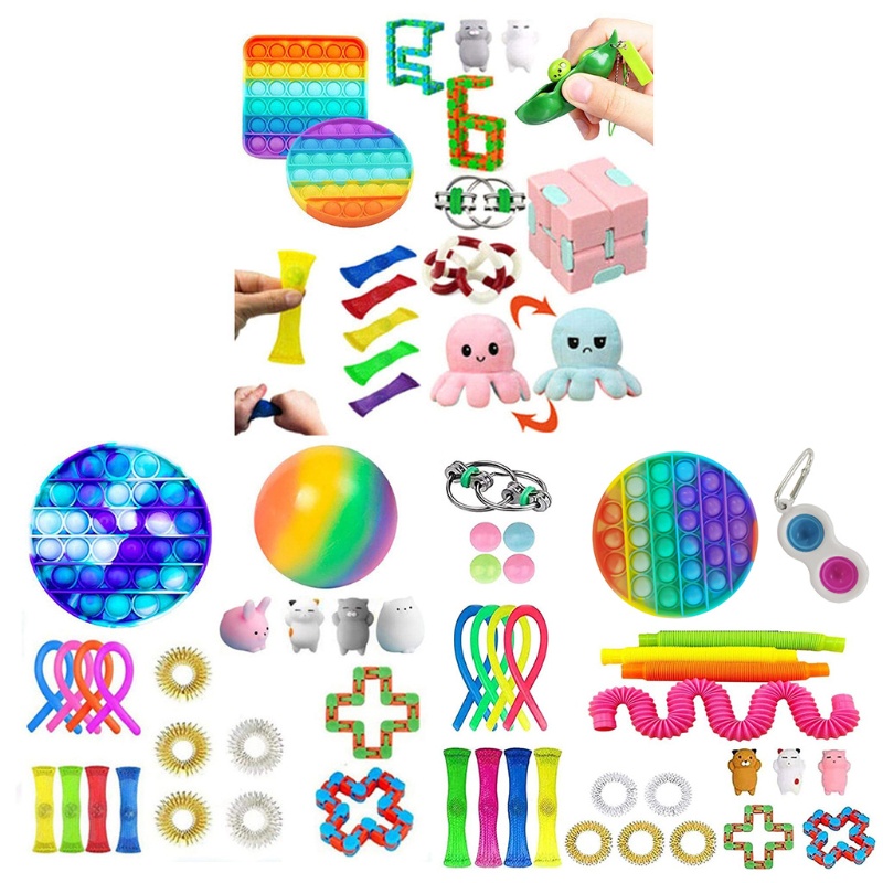 1 Bộ Đồ Chơi Fidget Spinner BằNg Silicone GiúP GiảM Stress