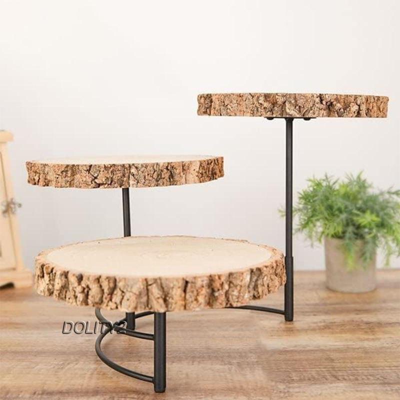 [Dolity2] Khay Gỗ 3 Tầng Màu Trơn Đựng Món Tráng Miệng Cho Khách Sạn