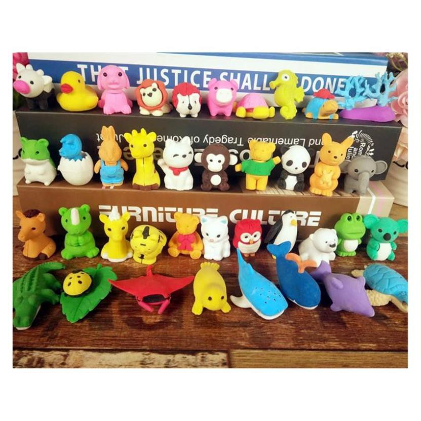 Combo Gôm tẩy chì siêu cute- hình thú, hoa quả, mặt cười- giao ngẫu nhiên