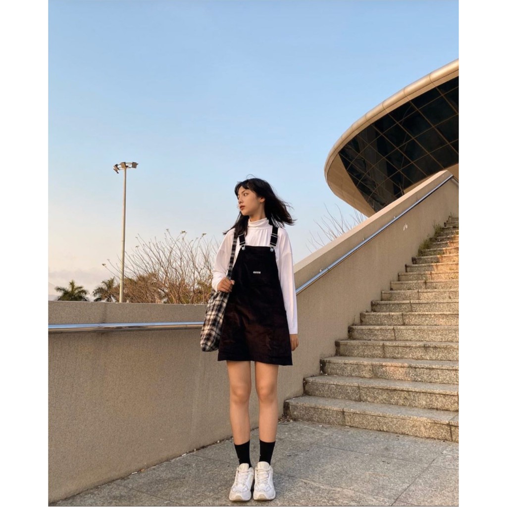 ĐẦM YẾM OH OH KAKI DÁNG SUÔNG VINTAGE UNISEX | BigBuy360 - bigbuy360.vn