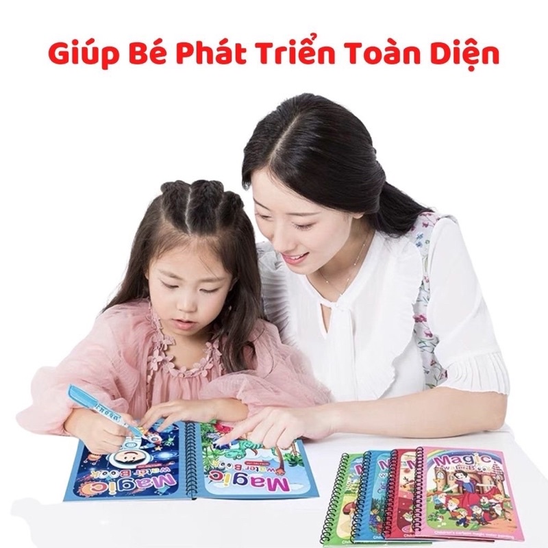 Tranh tô màu nước ma thuật, sách tập tô thần kỳ, magic water book