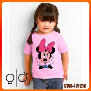 Áo Thun Bé Gái Hình Cặp Đôi Chuột Mickey Mouse Minnie Mouse Disney Tết 2020 (CT03-101219)