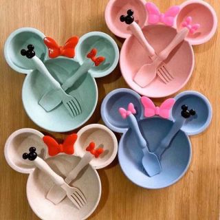 Bát ăn lặm lúa mạch ♥️FREESHIP♥️ hình Mickey kèm thìa và nĩa