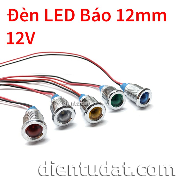 Đèn LED Báo 12mm Chống Nước 12V