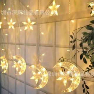 Bộ 12 Dây Đèn LED Chớp Trăng, Trang Trí Phòng Cực Đẹp, Có Bộ Điều Khiển Chuyển Chế Độ Nhấp Nháy.