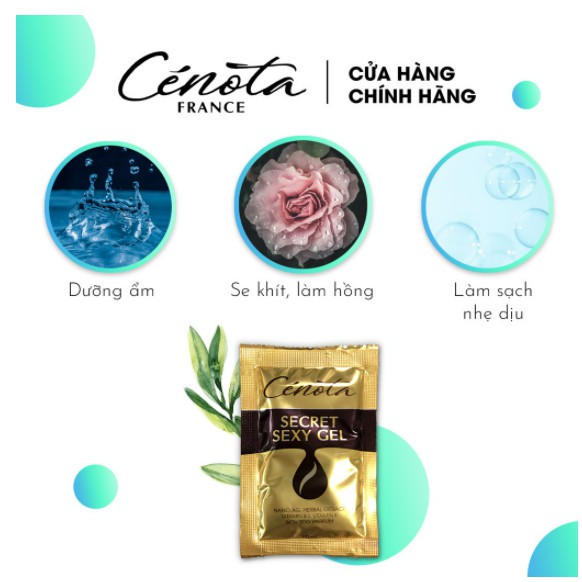 Gói dung dịch vệ sinh phụ nữ Cenota Secret Sexy Gel 10ml, dung dịch vệ sinh làm hồng mịn se khít vùng kín