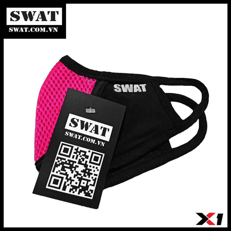 Khăn SWAT X1 đen hồng phối lưới cao cấp