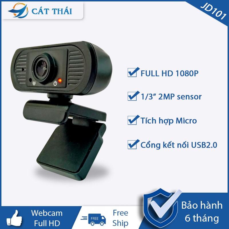 [KÈM QUÀ TẶNG] Webcam có mic JD101 dùng được học online,gọi video call, FULL HD 1080P cổng kết nối USB, độ phân giải cao