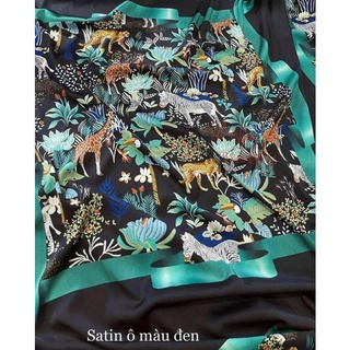 Vải lụa satin hoạ tiết