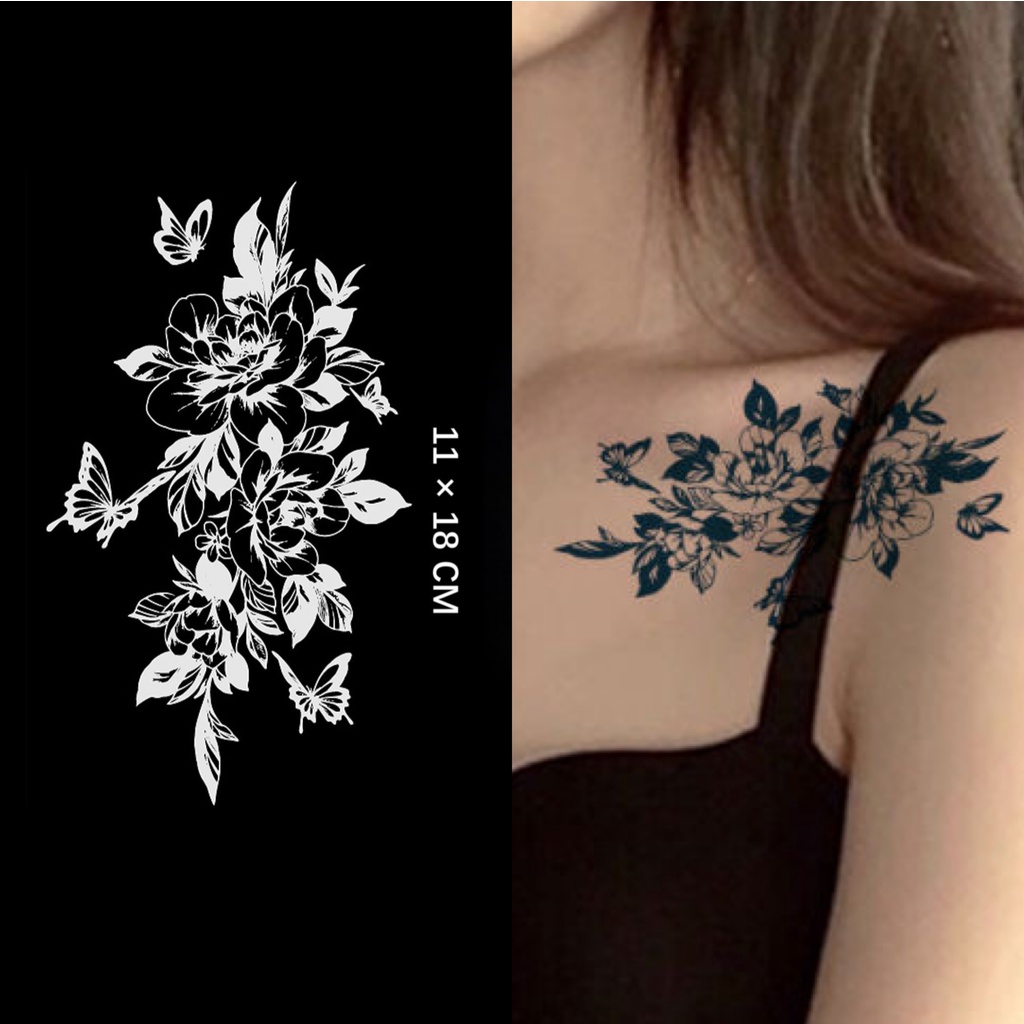 [Mars] Hình Xăm Dán Kỹ Thuật Số Hình Xăm Bán Vĩnh Viễn Hoa Bướm D065 Mới Lâu Trôi