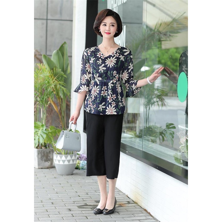 Áo Thun Tay Ngắn Thời Trang Mùa Hè Cho Phụ Nữ Trung Niên