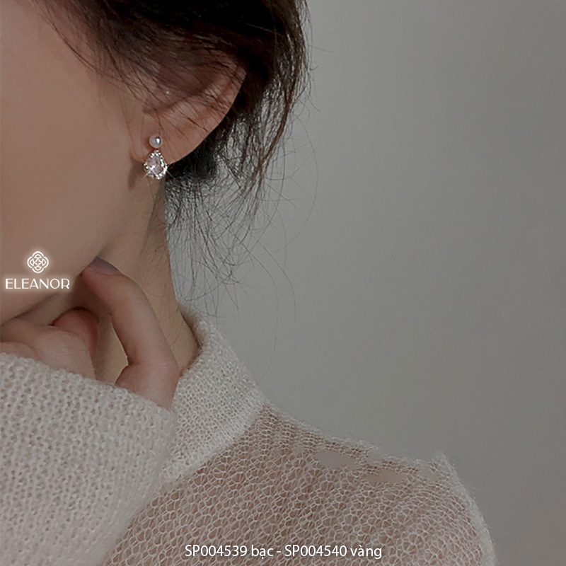 Bông tai nữ chuôi bạc 925 Eleanor Accessories dáng giọt nước đính ngọc trai nhân tạo phụ kiện trang sức 4539