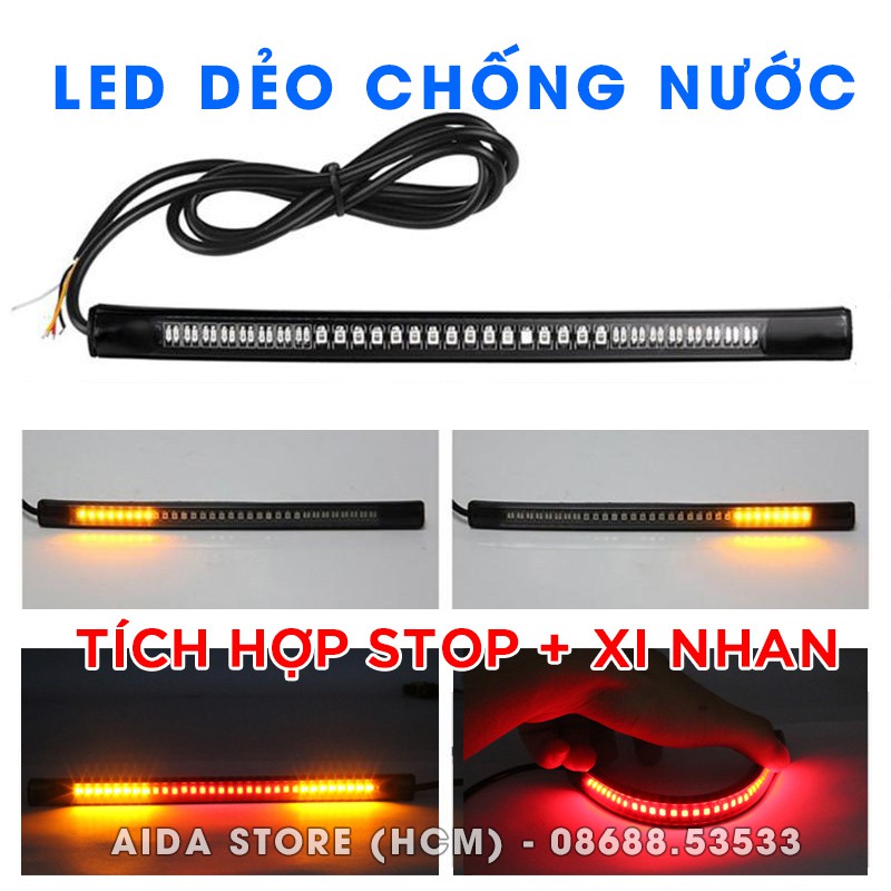 Thanh Led dẻo 20cm chống nước tích hợp stop + xi nhan