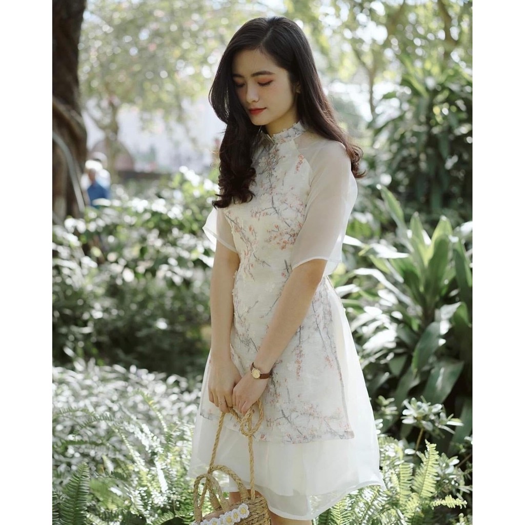 Set áo dài cách tân hoa 3D chân váy xòe - Sumi Dress