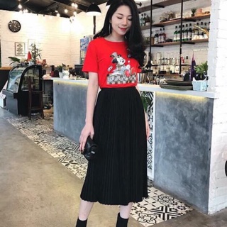 Chân váy xếp ly nhỏ kèm ảnh thật( tặng tất nữ)