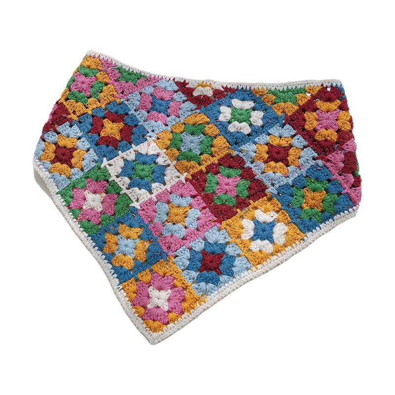 Khăn Choàng Đầu Tam Giác Đan Móc Thủ Công Chống Tia uv Thời Trang Mùa Hè