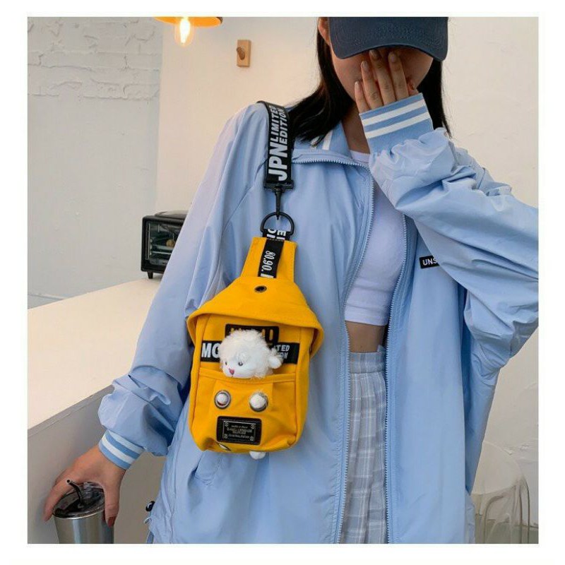 Túi Đeo Chéo Kèm Gấu Bông Như Hình, Túi Tote Gấu Bông Xinh Yêu 0003