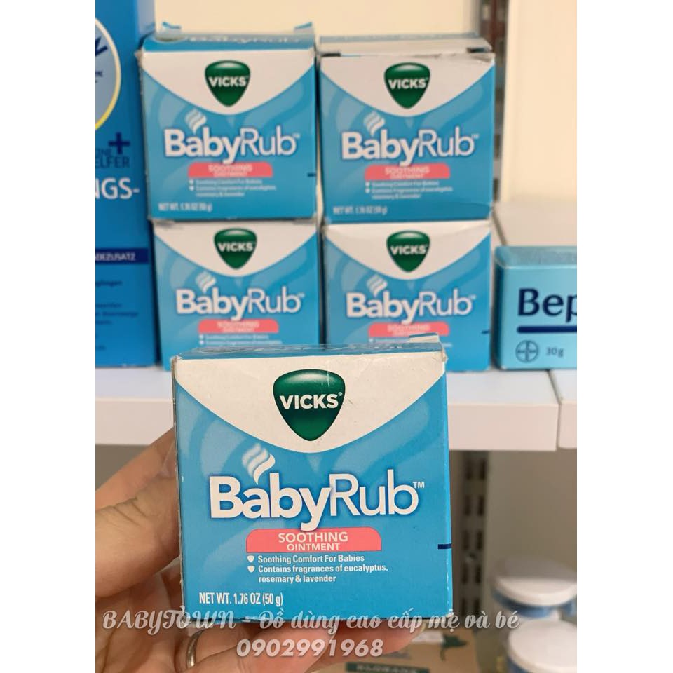Dầu bôi ấm ngực , giảm ho , ngạt mũi Vicks BabyBalsam ( cho bé từ 3 tháng )
