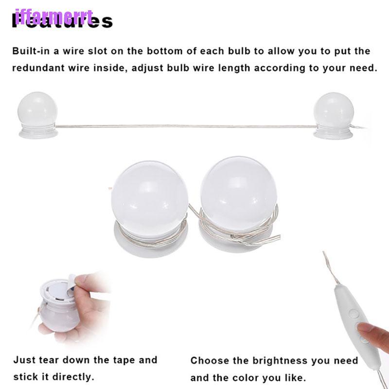 Đèn LED USB Gắn Gương Trang Điểm Phong Cách Hollywood