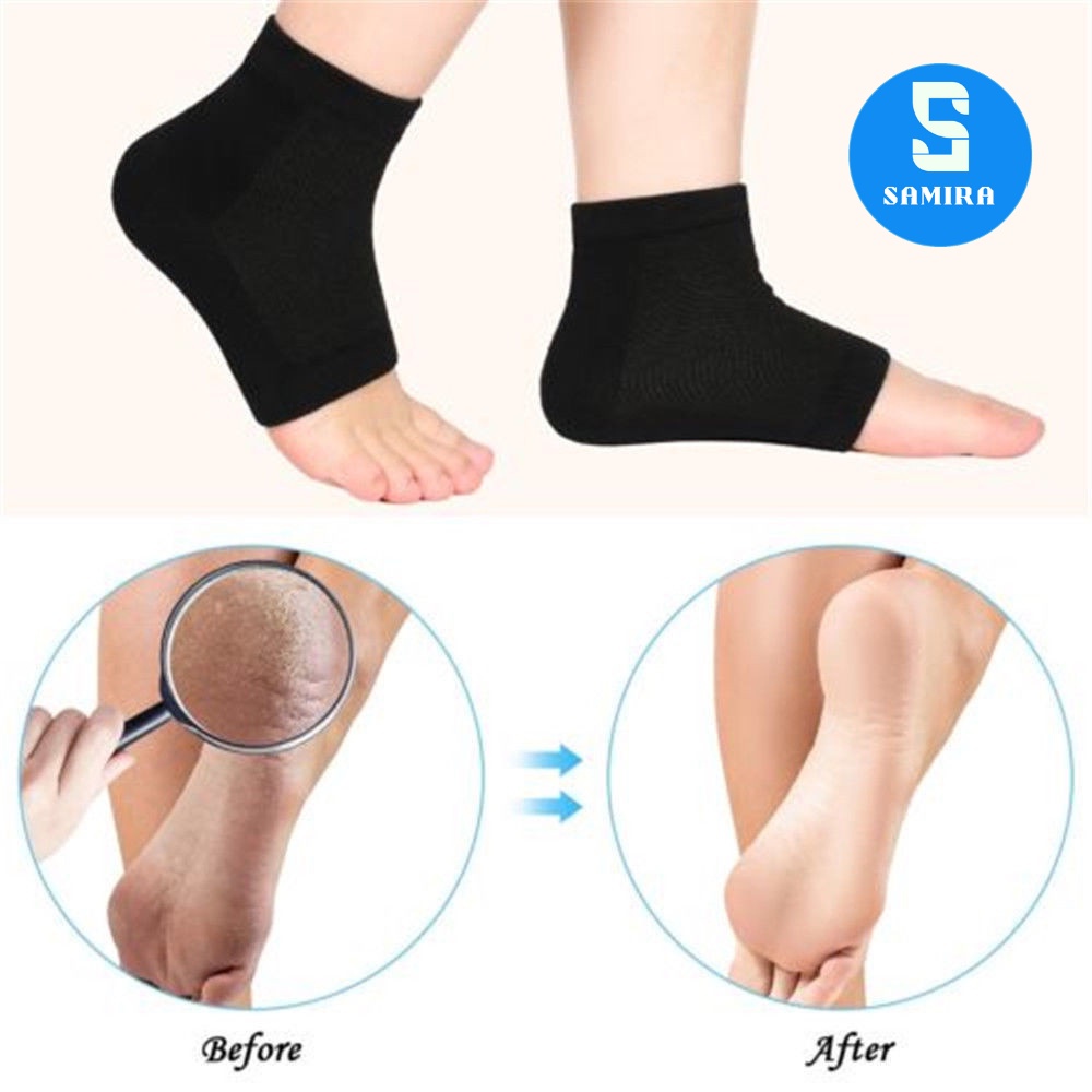 Đôi tất vớ có gel dưỡng ẩm gót chân chống nứt nẻ giảm đau bảo vệ gót chân nam nữ bằng vải SA27