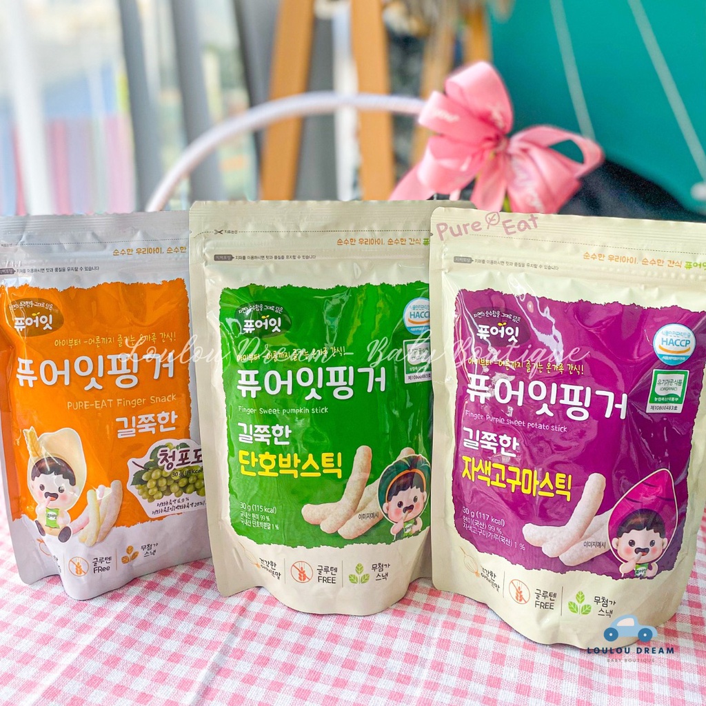Bánh gạo Naebro hữu cơ Pure Eat dạng que cho bé ăn dặm từ 6 tháng 30g [BAY AIR]