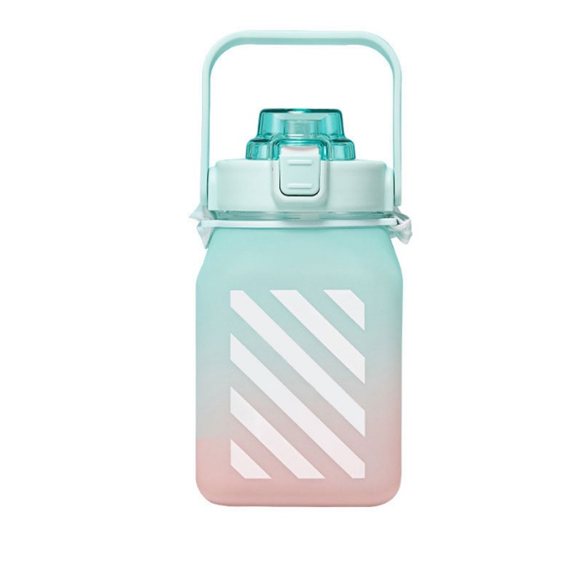 Bình nước 1.5L mang đi học đi làm kèm ống hút dây đeo và sicker chât liệu nhựa ABS an toàn với sức khỏe