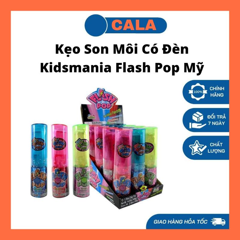 Kẹo son môi có đèn Kidsmania Flash Pop 34gr