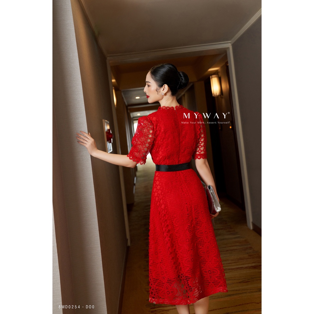 Đầm Ren Nữ Công Sở MY WAY Tay Bồng Tặng Đai Sang Trọng 8MD0254