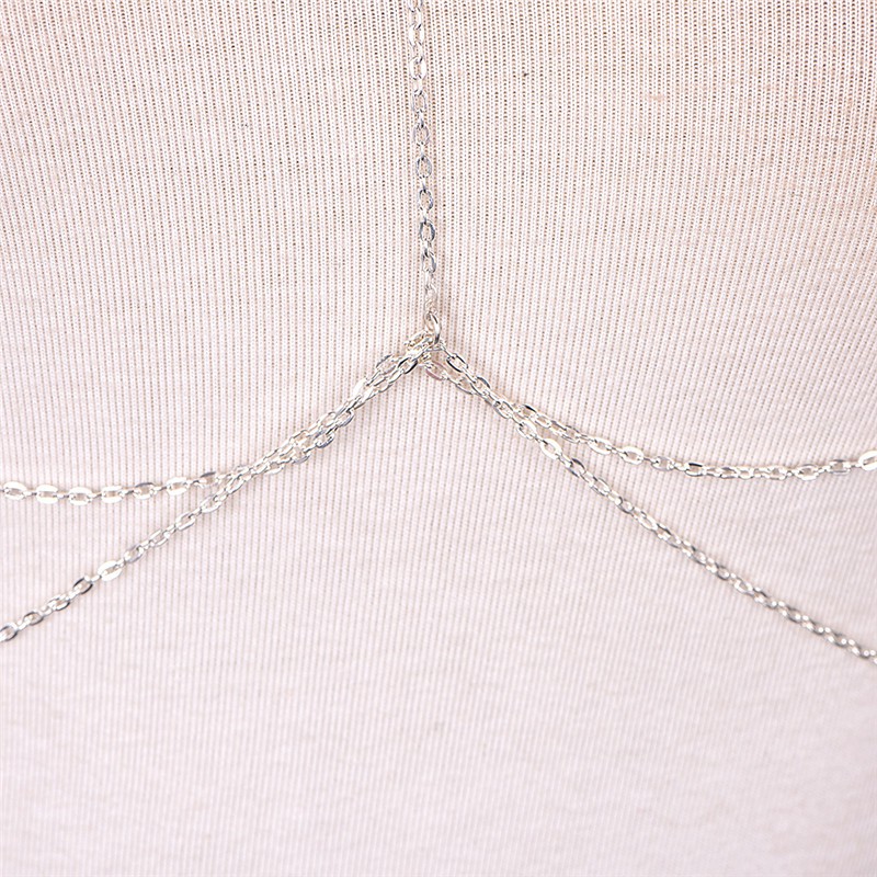 Onsalezone Retro Link Chain Bra Multilayer Sexy Beach Bikini Necklaces Body Chain Jewelry adover
