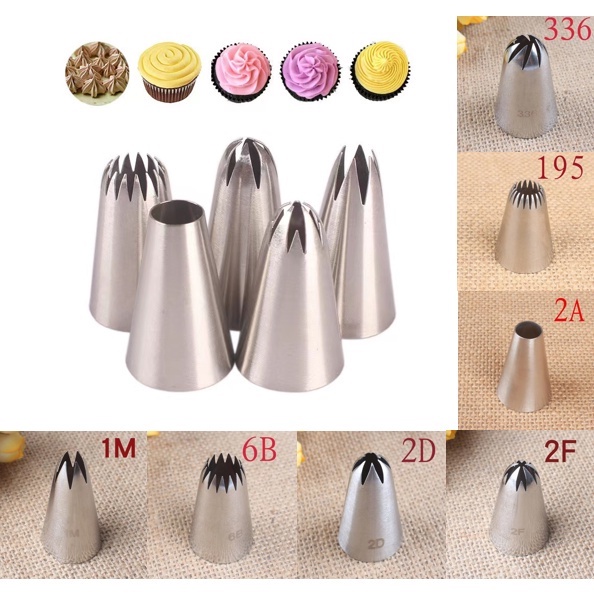 Đuôi Bắt Bông Kem Trang Trí Bánh 1M 2D 2F 6B 195 336 2A