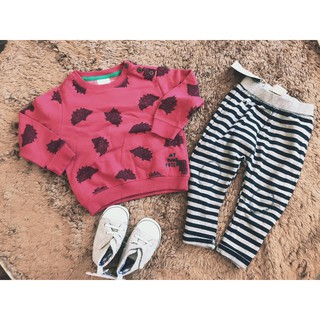 Bộ nỉ Zara màu đỏ hình khủng long