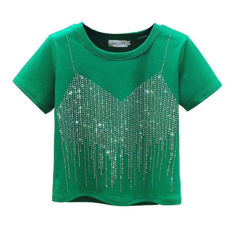áo thun nữ đẹp đính hạt lấp láp sang chảnh 2022