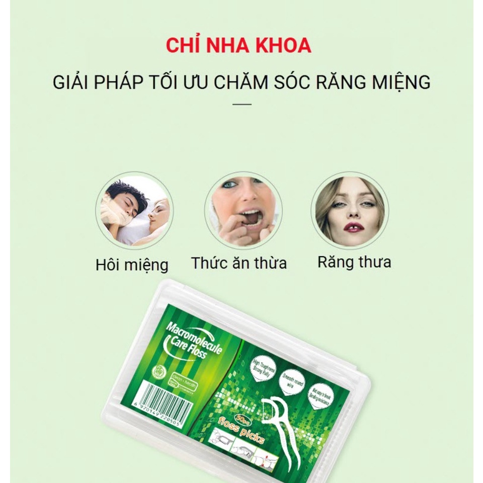 Chỉ nha khoa cao cấp Bair, tăm chỉ nha khoa với sợi mảnh, độ bền cao