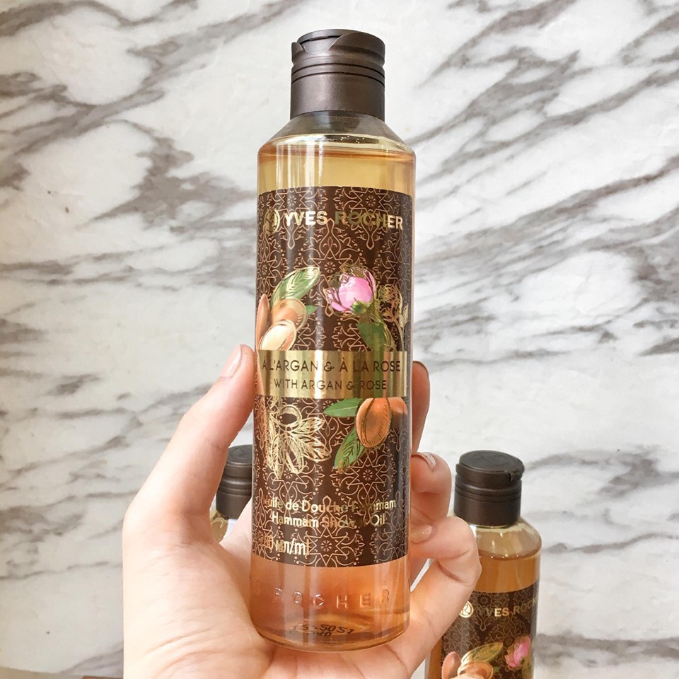 Sữa tắm (Dầu tắm) Yves Rocher Argan Rose Peals Bath And Shower Oil