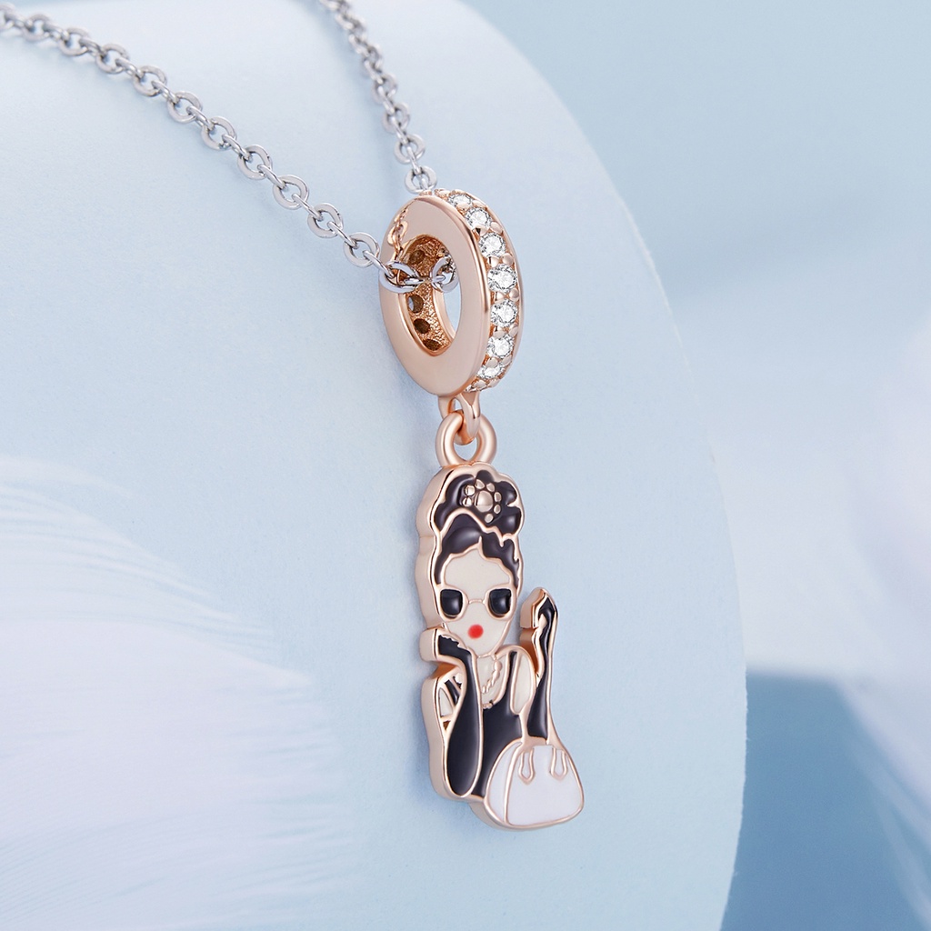 BAMOER Mặt Vòng cổ Bạc 925 Hình Tháp Eiffel