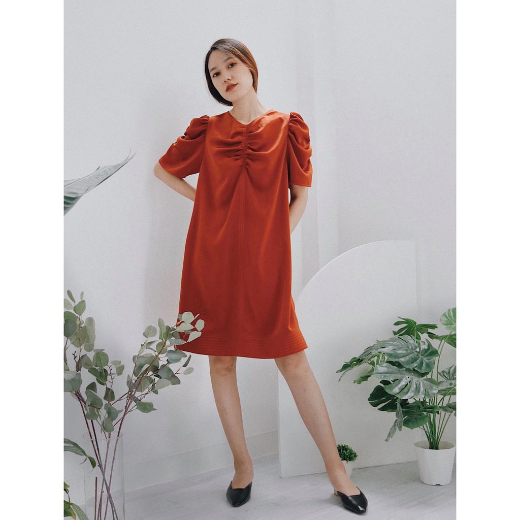 Chicka Chicka - Đầm V neck midi dress - Màu Orange