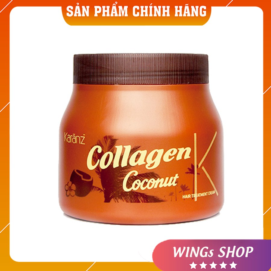 Kem Hấp Ủ Dừa Collagen Coconut Karanz 1000ml FreeShip Phục Hồi Tóc, Giúp Tóc Siêu Mềm Mượt | Hàng Chính Hãng