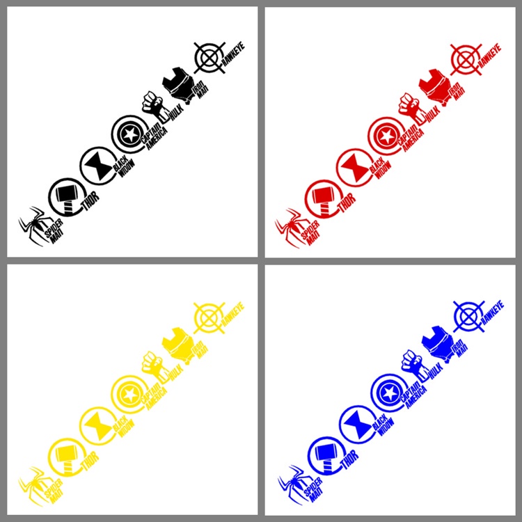 Miếng Dán Trang Trí Kính Chắn Gió Xe Hơi Hình Khiên Captain America / Người Nhện / Người Sắt Độc Đáo