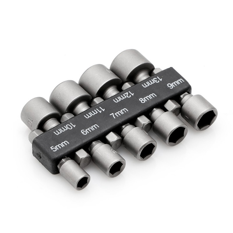 Set 9 ngàm gắn mũi khoan 1/4&quot; 5-13mm cao cấp tiện dụng