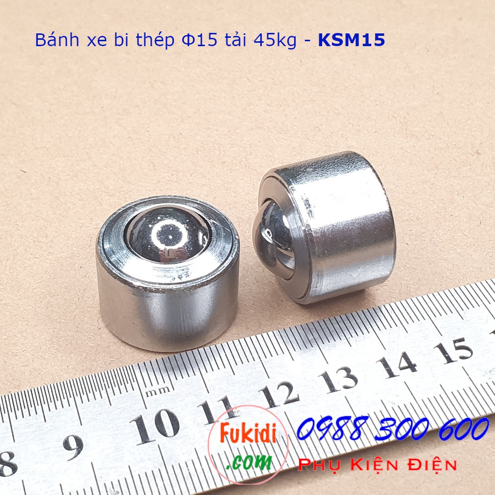 Bánh xe bi cầu thép Φ15 - Φ30mm, tải trọng từ 45 - 300kg | KSM15, KSM16X, KSM25 và KSM30