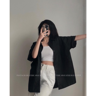 Áo sơ mi tay lỡ form oversize dáng chuẩn