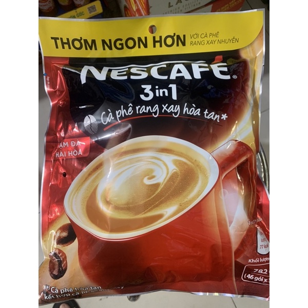 [TẶNG 2 GÓI]Cafe rang xay hoà tan Nescafe 3in1 đậm đà hài hoà 46gói