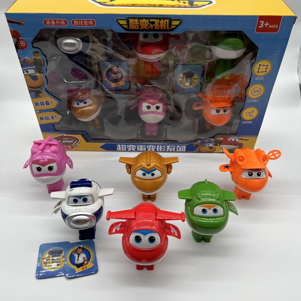 Đội bay siêu đẳng, super wings, đồ chơi robot biến hình bộ 6 chú