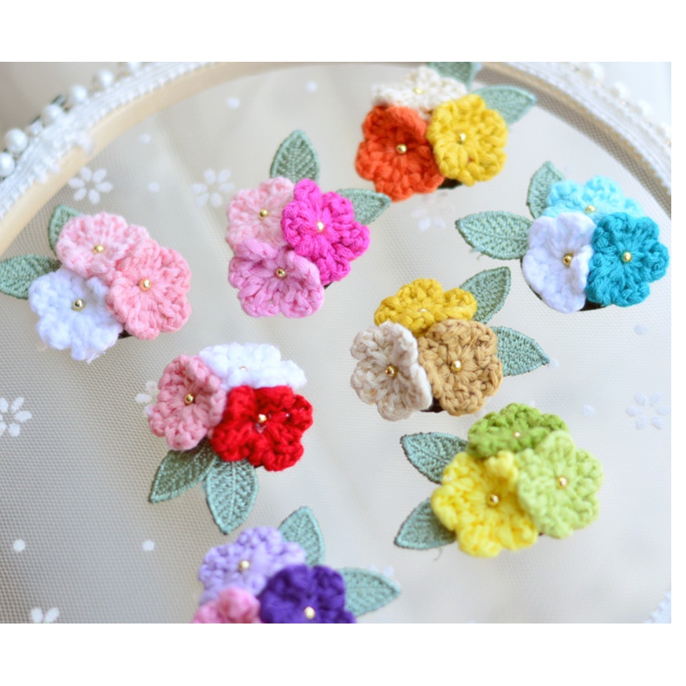 Diy Kẹp Tóc Hình Hoa Kiểu Hàn Quốc Xinh Xắn Cho Nữ/ diy tự móc hoa làm handmade/ kit làm cài áo hoa tú cầu/ nana shop