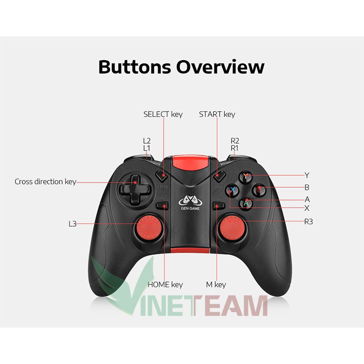 Tay Cầm Chơi Game Bluetooth Gen Game S6 Perfect -dc3384