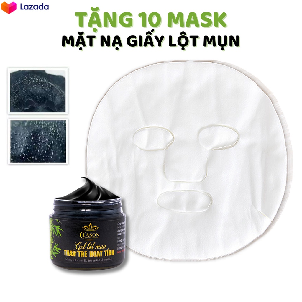 Mặt nạ lột mụn đầu đen, mụn cám than tre hoạt tính CLASON giúp thanh lọc da 50gr -atbtq