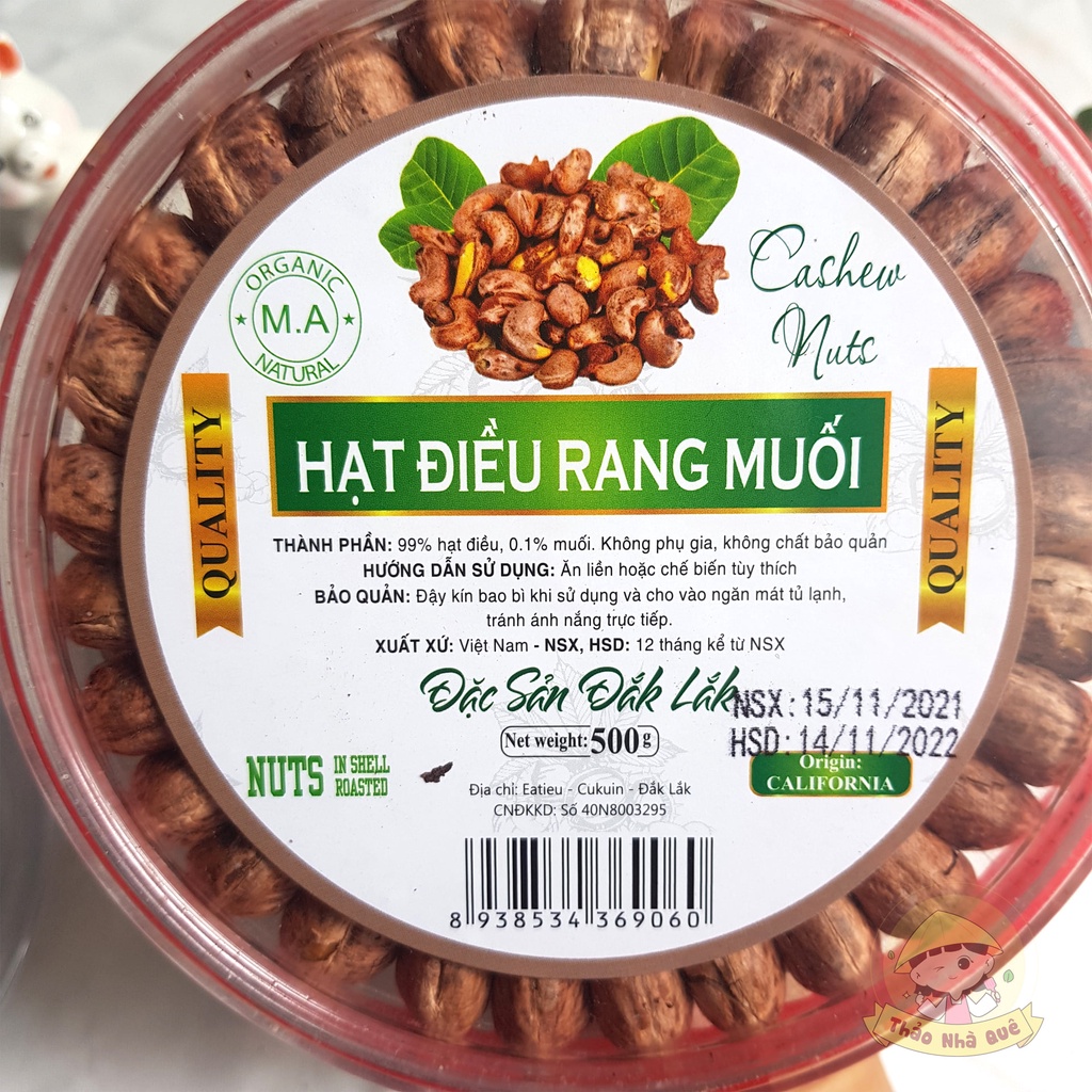 Hạt điều rang muối nguyên múi cao cấp hạt to giòn 500g - Đồ ăn vặt